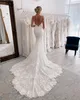Jurken elegante zeemeermin spaghetti kanten jurk sweep trein backless bruiloft bruidsjurken