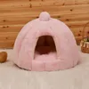 Łóżka kota ulepszanie małego psa ciepłe jaskinia z dyni dla kociąt szczeniąt zwierzaka zimowe zapasy poduszki
