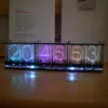 Orologi da tavolo da scrivania Big Font DIY Arcobaleno RGB Full Color LED Digital Retro Glow Analogico Nixie Tube DS3231 Orologio elettronico Kit display spettro musicale 230621