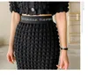 Two Piece Dress Small Bubble Checked Short Sleeve Blouse Cropped Tops Mid-length Skirt Set Women Waffle 2 Piece Set Outfits Female 2023