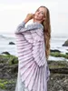 2023 Bohemian Kimono Beachwear Kaftan Swimsuit Cover Up Tunic Pareo Dress Beach Batwing Loose Print Beach