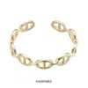 Wholesale H Home Designer Bracelets for sale Pig Nose Bracelet Copper Plated 18K Real Gold Color Preserving Metal Advanced Sense Fashion Chain Hand With Gift Box