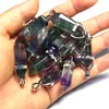 Fluorite Crystal Pendants Suspension Quartz Natural Gem Stone Charms for Women Hexagonal Reiki Healing