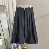 Saia Feminina Clássica Fofo Vestido Princesa Nylon Carta Triângulo Saias Designer Vestidos Femininos de Alta Qualidade Preto Cor Tamanho S-L