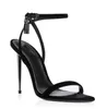 Luksusowa marka moda kobieta sandałowe buty kłódki metalowe skórzane sandały skórki stóp nagie sandały na wysokim obcasie luksusowy projektant wysokich obcasów UE 35-43