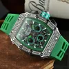 Ny titta på mäns fritidskvinna Diamond Watches Steel Case Silicone Quartz Wristwatch Male Relogio Masculino Factory Sales