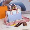 Multi cor impressão grande flor sacola estilo de moda luxo único um ombro bolsa designer casual férias bolsas