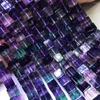 Lösa ädelstenar 7A -pärlor 8,5 mm lila fluorite fyrkantiga grossist för diy smycken halsband 36 cm natur