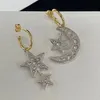 Nieuw ontworpen TRIOMPHE Arch moon star PEADANT OORBELLEN IN MESSING VROUWEN OORSTEKERS Designer Sieraden CE LINE901192