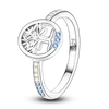 925 Sterling Silver New Fashion Women's Ring Women's Ring Zircon CZ Horseshoe Butterfly Geometric RingオリジナルのPandora、女性への特別な贈り物