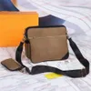 Conjunto de 3 peças de bolsa de ombro com grade impressa, bolsas de dinheiro, chave de moeda, pingentes de bolso pequeno, luxuosa, moda feminina, bolsas mensageiro