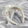 New Bride Pearl Crown Headband Wedding Bridal Shower Decoration Bride to be Hairbands Photo Props Bachelorette Hen Party Supplies