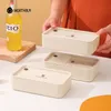 Scatole bento WORTHBUY Contenitore portatile per il pranzo in plastica adatto al microonde con scomparti Salsa Impilabile Insalata Contenitore per alimenti per frutta 230621