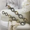 Braccialetti a maglie Catena Vintage Bohemia Antique Rhodium e Gold Color Mixed T Bar Obar Enclosure Bracciale per donna Elegante classico