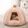 Łóżka kota ulepszanie małego psa ciepłe jaskinia z dyni dla kociąt szczeniąt zwierzaka zimowe zapasy poduszki