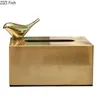 Tissue Boxes Napkins European Luxury Brass Color Tissue Box Creative Geometric Animal Seat Type Storage Tissue Canister Living Room Modern Home Decor 230621