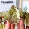 Decorative Objects Figurines Highquality Brazilian Smoky Citrine Crystal Tower Healing Obelisk Yellow Quartz Wand Ornament for Home Decor Energy Pyramid 230621