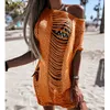 2023 Crochet Cover Up Beach Sexy See Through the Hollow Out Dress Women Summer Ubrania KNITED BIKINI BIKINI