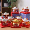 Dekorativa föremål Figurer 4,5 tum keramiska maneki Neko Lucky Cat Money Box Fortune Colored Cat Piggy Bank Home Decoration Gift Feng Shui Ornament 230621