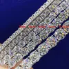 힙합 Moissanite 석재 얼음 아웃 choker은 금도금 쿠바 목걸이 다이아몬드 테니스 체인