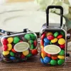 Gift Wrap 12pcs Mini Rolling Travel Suitcase Box Wedding Favors Party Candy Kids Party Favors Box Baby Shower 230621