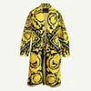 Men's new luxury fashion bathrobe baroque velvet digital print long men's and women's brand pajamas, dressing gowns, bathrobes, casual loungewear unisex bathrobes