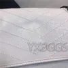 Bolso de mujer de alta calidad con costura de cuero genuino, bolsos de hombro con cadena negra, bolso cruzado cuadrado para compras, caja Original