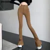 Spodnie Kobiety buty z wysokim talią Cut Slim Bodycon Kobiety Spandex Elastyczny Elasitc Pantalones de Mujer chuda kobieta