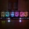 Zegrze biurka Big Font Diy Rainbow RGB Pełna kolor LED Digital Retro Glow Analog Nixie Tube DS3231 Electronic Clock Muzyka Wyświetlacz Wyświetlacz 230621