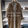 Designerinnen Frauen Pelz Mantel Brunello Cuccinelli Jacke Herbst und Feder Tierdruck Wolle langer Mantel