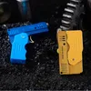 Bärbar mini metall dubbel elddeformation pistol butan flint gas gratis jet flamma pistol Lighterno Gasno Gasno