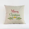 Kussen Merry Christmas Xmas Krans Hanger Groene Planten Letters Case Home Sofa Festival Decoratie Cover