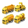 Diecast Model Car 4 PCS Education Car Children Kid Dra tillbaka Toy Warrior Engineering Vehicle Four Mini Car 230621