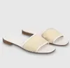 Summery Season Revival Sandales Chaussures Fleur Brodé Coton Plage Diapositive Plat Mule Lady Tongs Slip On Lady Pantoufles Marche EU35-42