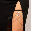 Sexy Luxury Water drop Rhinestone Pendant Leg Thigh Chain Women Summer Bikini Boho Elastic Band Bandage Garter Belt Body Jewelry