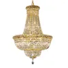 Żyrandole Phube Lighting French Empire Gold Duże kryształowy żyrandol Luster Chrome Modern Light