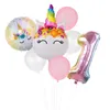 Nuevo Globo de unicornio arcoíris, Globos de aluminio con números, Globos para niños y niñas, suministros de decoración para fiesta de cumpleaños, recuerdo de Baby Shower, juguete para regalo