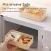 Bento Boxes Worthbuy Portable Lunch Box Микроволновая безопасная пластика с соусом для компартментов Стабируемый салат -фруктовый контейнер 230621