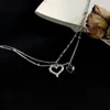 Связанный браслеты цепь Рамос Двойной слой Сердце Сердце браслет 925 Цветный кубический циркон для женщин Сандалии
