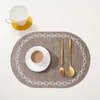 Table Mats Oil Proof Beautiful Oval Shape Mat Washable Placemat Decorative Household Supplies