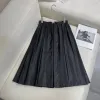 Saia Feminina Clássica Fofo Vestido Princesa Nylon Carta Triângulo Saias Designer Vestidos Femininos de Alta Qualidade Preto Cor Tamanho S-L