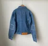 printemps femmes vestes denim manches longues outwear manteaux casual broderie veste manteau haut