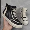 Mannen Enkellaarsjes Echt Leer High-Top Mode Sneakers Dark Street Style Herenschoenen P25D50