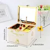 Novelty Items Dancing Ballerina Music Box For Kid Retro Craft Engraved Wooden Jewelry Storage Organizer With Mirror For Birthday 230621