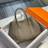 Luxury Tote Bag Leather Designer Silver Buckle Closure Large Capacity Women Handbag Luxury Handbags Shoulder Bags Purse