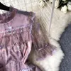 2023 Robes décontractées d'été Vintage vintage creux out en dentelle en dentelle patch paild A-line robe féminine Nouvelle fasion fine fête élégante vestidos