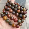 Strand Beaded Strand Natural Red Picasso Jasper Bransoletka okrągłe koraliki kryształowe kamienie biżuterii Raym22