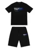 Mens Trapstar T -shirt Kort ärm Tryckdräkt Chenille Tracksuit Black Cotton London Streetwear Design of Motion 658ESS