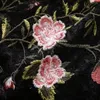 2023 Autumn Black Floral Embroidery Sequins Lace Dress Long Sleeve Round Neck Panelled Long Maxi Casual Dresses S3L220621