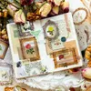 Gift Wrap Vintage Frame Collage Flowers Material Stickers Pack DIY Diary Junk Journal Decoration Art Die-Cut Sticker Scrapbooking